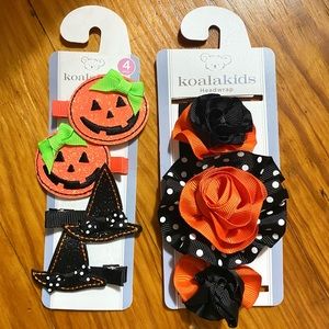 Girls Halloween head wrap And Clips Bundle NWT